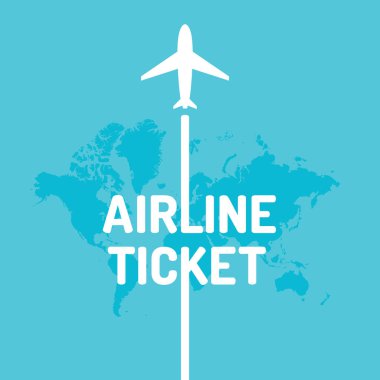 Vektör çizim uçak bileti