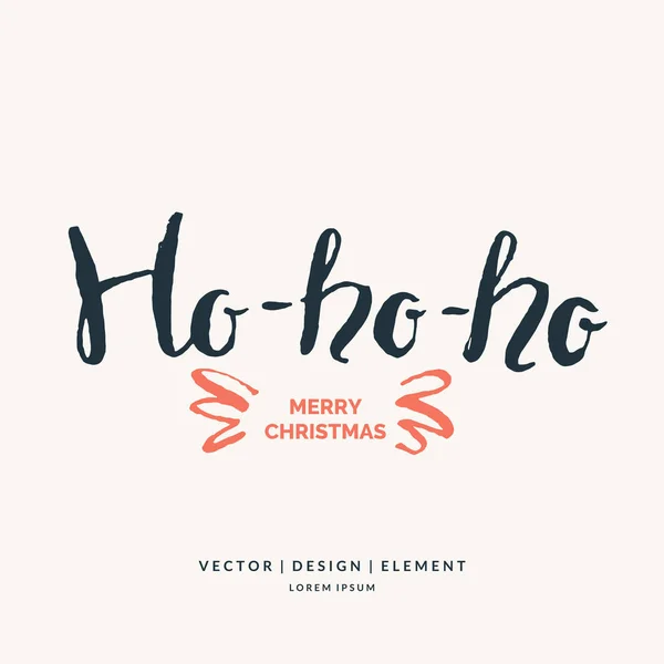 Ho, frohe Weihnachten, handgezeichneter Schriftzug. — Stockvektor