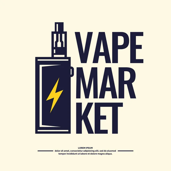 Zeichnung und Poster der elektronischen Zigarette. — Stockvektor