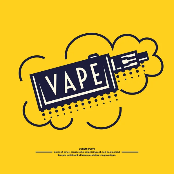 Zeichnung und Poster der elektronischen Zigarette. — Stockvektor