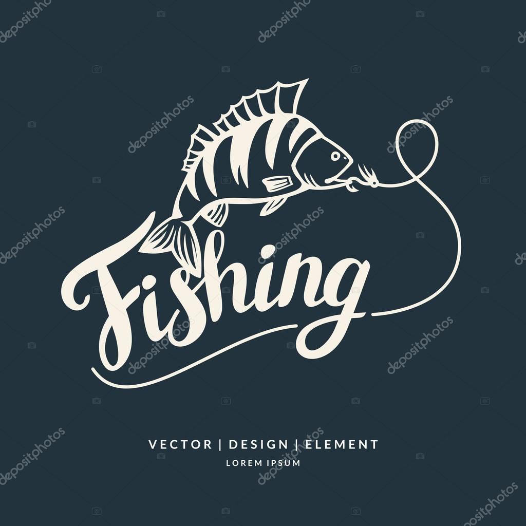 Fishing. Modern hand drawn lettering phrase. Calligraphy brush and ink. Handwritten inscriptions and quotes for layout and template. Vector illustration of text.