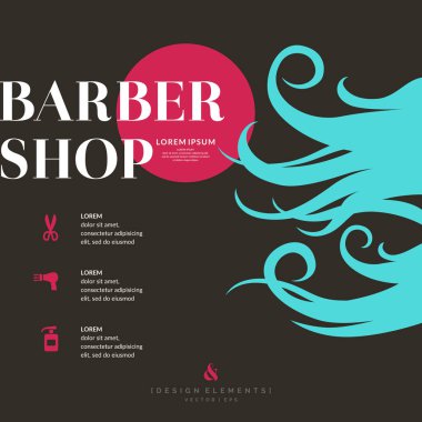 Bright poster for the Barber shop. clipart