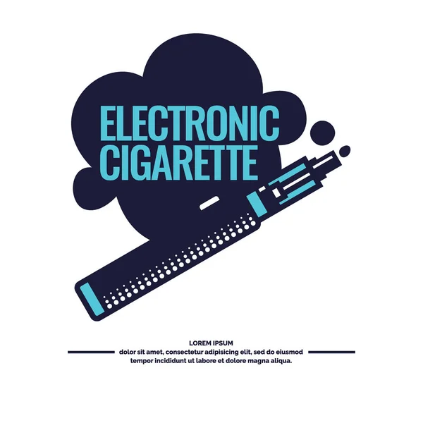 Desenho e cartaz de cigarro eletrônico . — Vetor de Stock