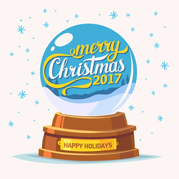 Christmas snow globe. — Stock Vector