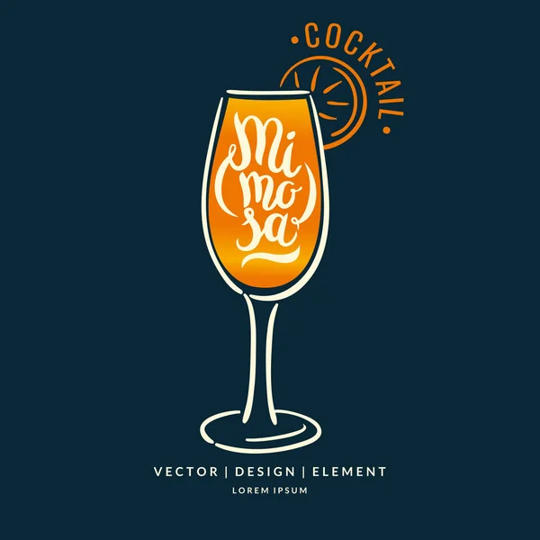 Moderne hand getrokken belettering label voor cocktail. — Stockvector