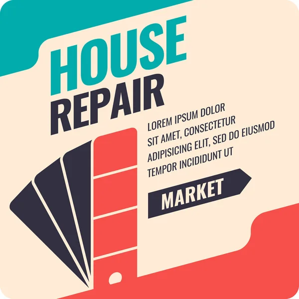 Vintage House repair poster. — Stock Vector