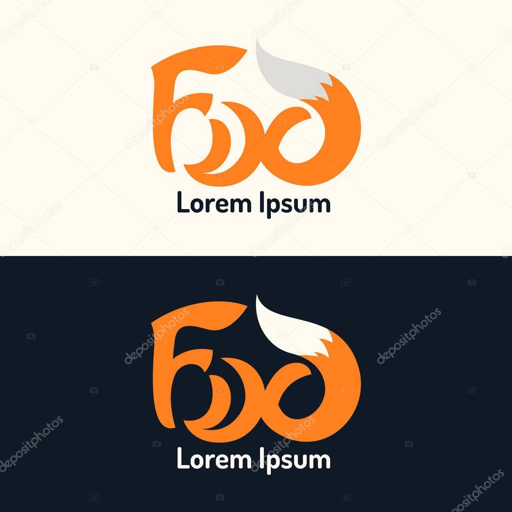 Modern hand drawn lettering word Fox. Calligraphy brush and ink. Handwritten inscriptions and quotes for layout and template. Vector modern logo and emblem.