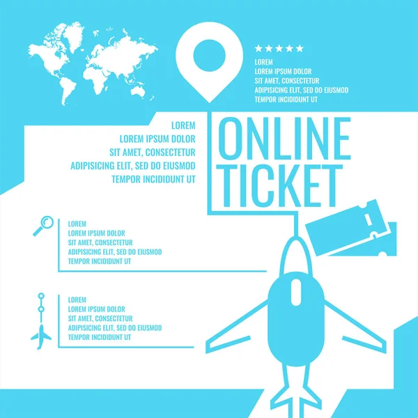 Infografica di viaggio. Acquistare biglietti aerei . — Vettoriale Stock