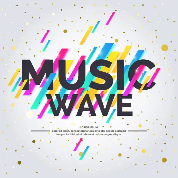 Music wave, geometric background. — Stock Vector