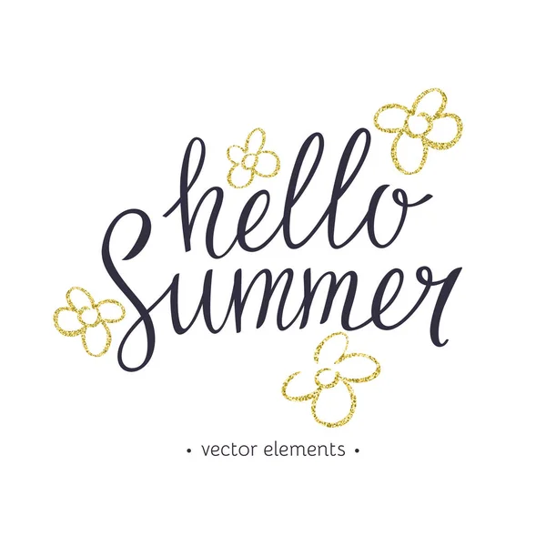 Olá Summer, letras modernas desenhadas à mão . — Vetor de Stock