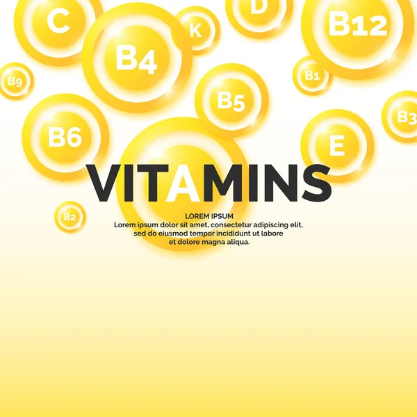 Färgglada vitamin bakgrund — Stock vektor