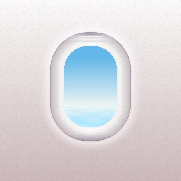 Realistische venster van het vliegtuig. — Stockvector