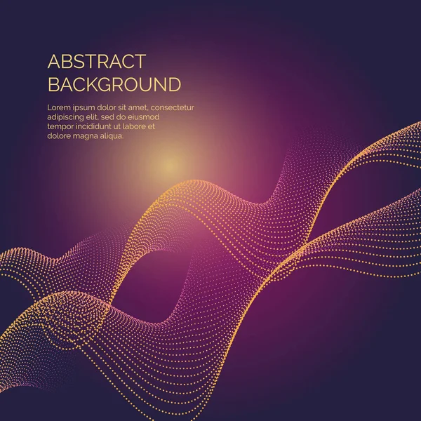 Abstract background with a dynamic waves and particles. — Stock Vector