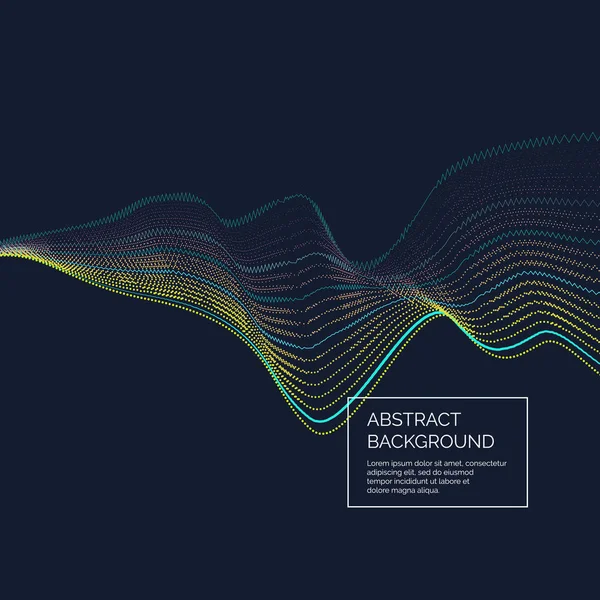 Abstrakter Hintergrund mit dynamischen Wellen und Teilchen. — Stockvektor