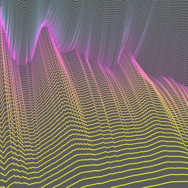Abstrakter Hintergrund mit dynamischer Wellen. — Stockvektor