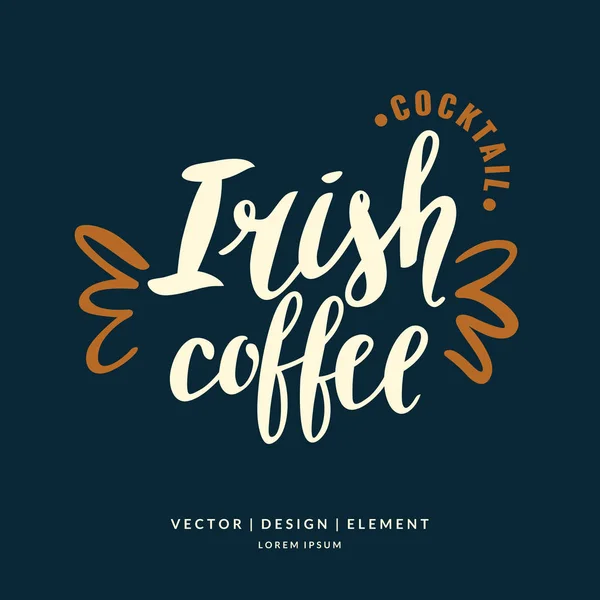 Illustration mit handgezeichnetem irischen Kaffee-Cocktail — Stockvektor