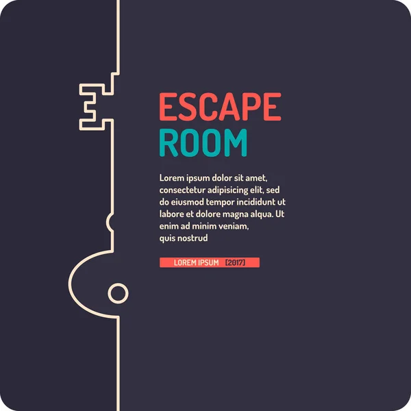 Cartel de juego de escape y búsqueda de sala de la vida real . — Vector de stock
