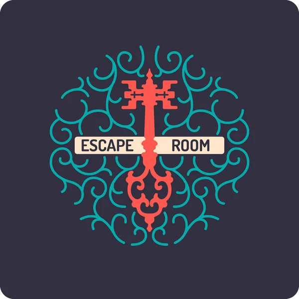 Cartel de juego de escape y búsqueda de sala de la vida real . — Vector de stock