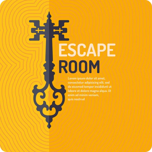Real-life room escape and quest game poster. — Stock Vector