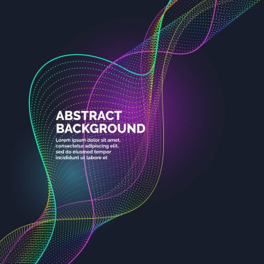 Vektör arka plan ile dinamik bir dalga ve parçacık