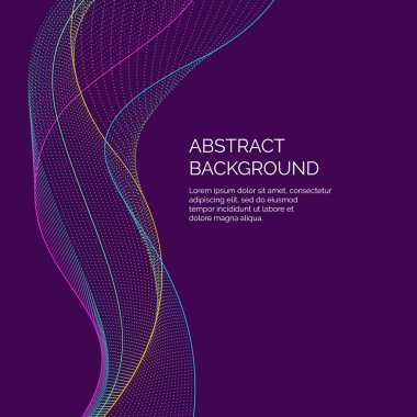 Vektör arka plan ile dinamik bir dalga ve parçacık