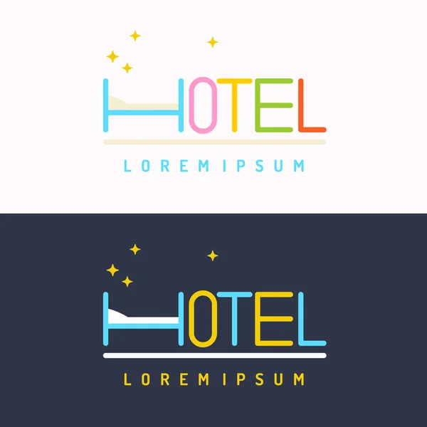 ホテルのロゴの現代概念ベクトルを設定 — ストックベクタ