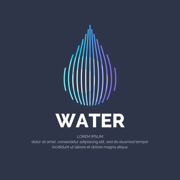 Modern line vector logo of the water drop — Stock Vector