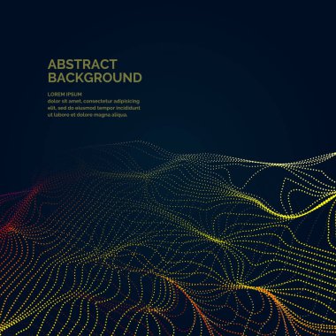 Renkli bir Dinamik kılavuz, çizgi ve parçacıklar ile vektör arka plan