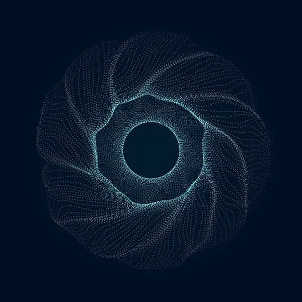 Σύγχρονη διανυσματικά εικονογράφηση με ένα κύκλο παραμορφωμένο σχήμα των σωματιδίων — Διανυσματικό Αρχείο
