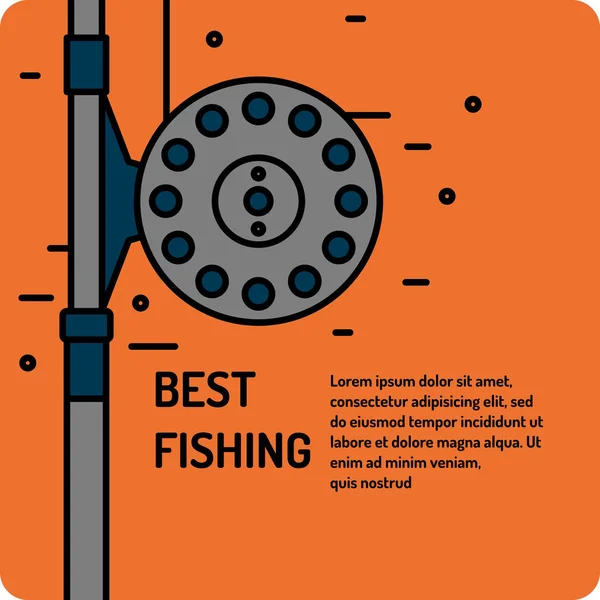 Modern vector illustration of the best fishing in linear style with spoon. — Stock Vector