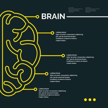 Vektör çizim görüntü ile doğrusal bir biçimde beyin