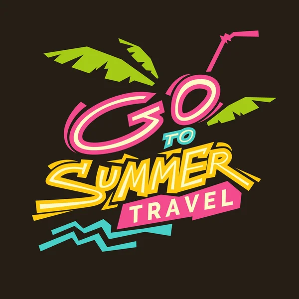 Vector illustration of go to summer travel — Stock Vector