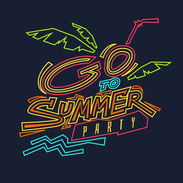 Ilustración vectorial de ir a la fiesta de verano — Vector de stock