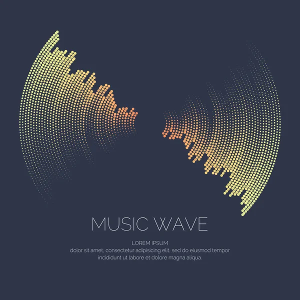 Affiche vectorielle de l'onde sonore . — Image vectorielle