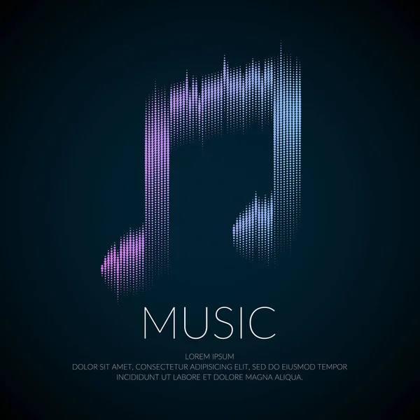 Modern logo or emblem music note in the form of equalizer. — Stock Vector