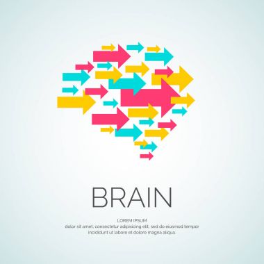 Vektör logo beyin renk siluet