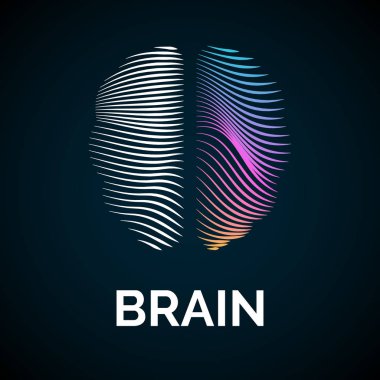 Vektör logo beyin renk siluet
