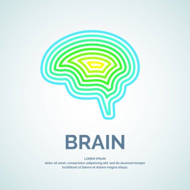 Vektör logo beyin renk siluet
