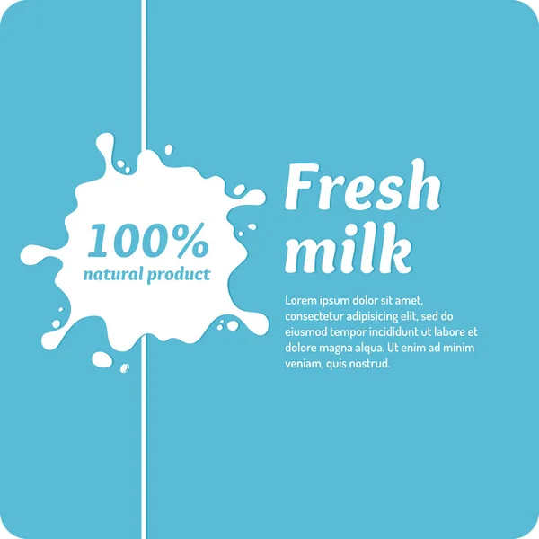 O cartaz conceito original para anunciar o leite . — Vetor de Stock