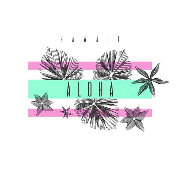 Aloha Hawaii. Stijlvolle poster, trendy graphics. — Stockvector