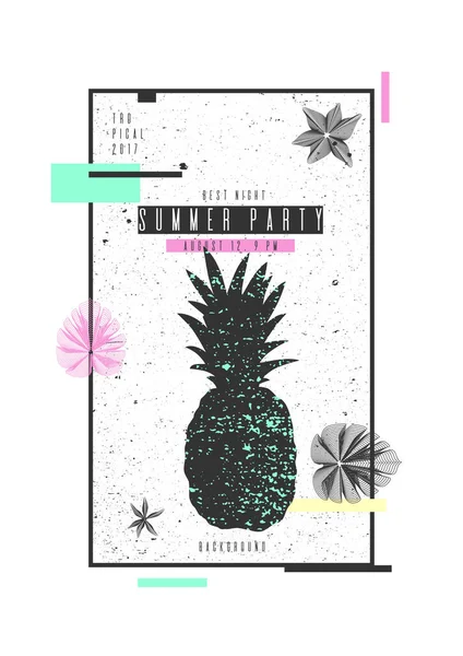 Plantas tropicales exóticas. Cartel con estilo, gráficos de moda . — Vector de stock