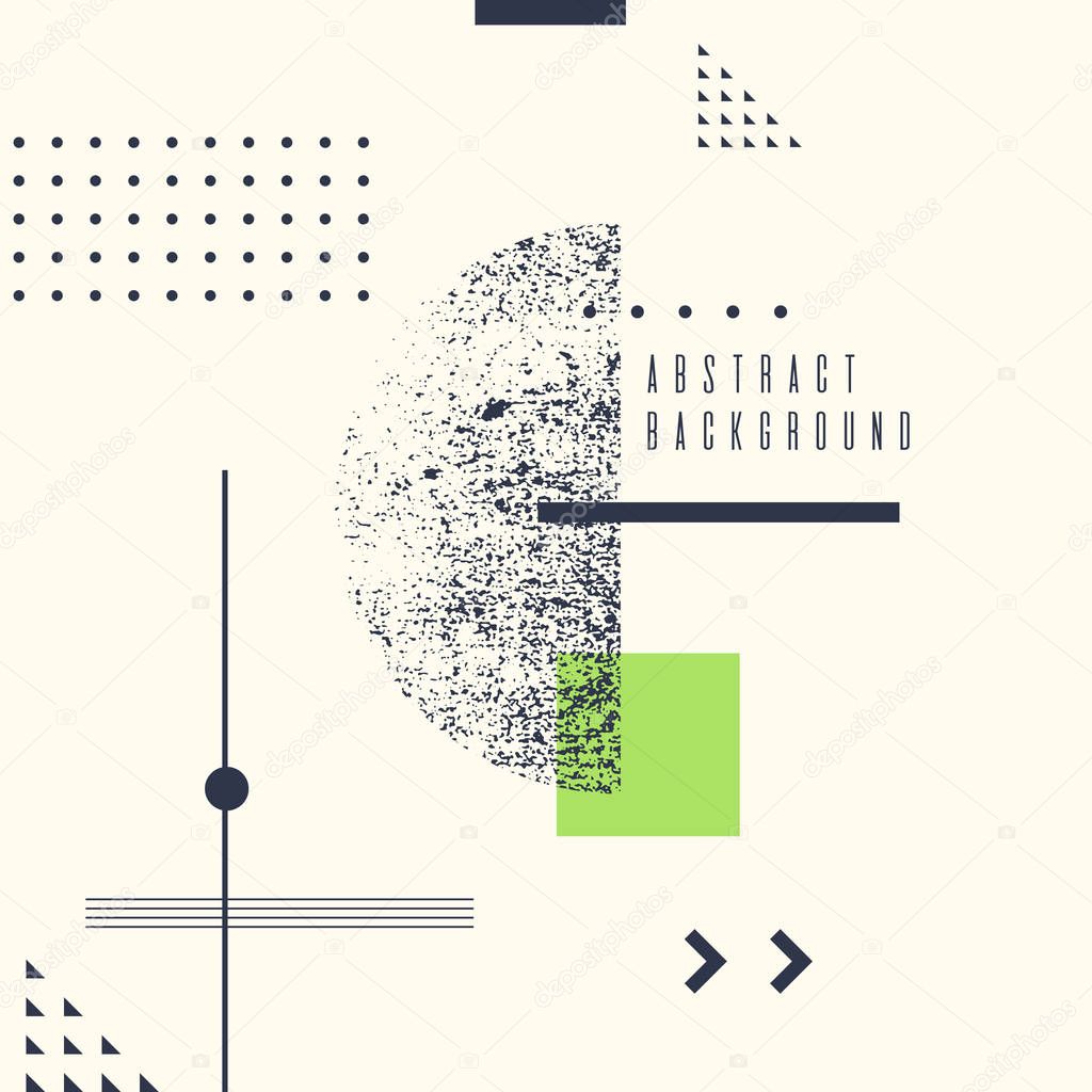 Retro abstract geometric background. The poster with the flat figures. Vector illustration.