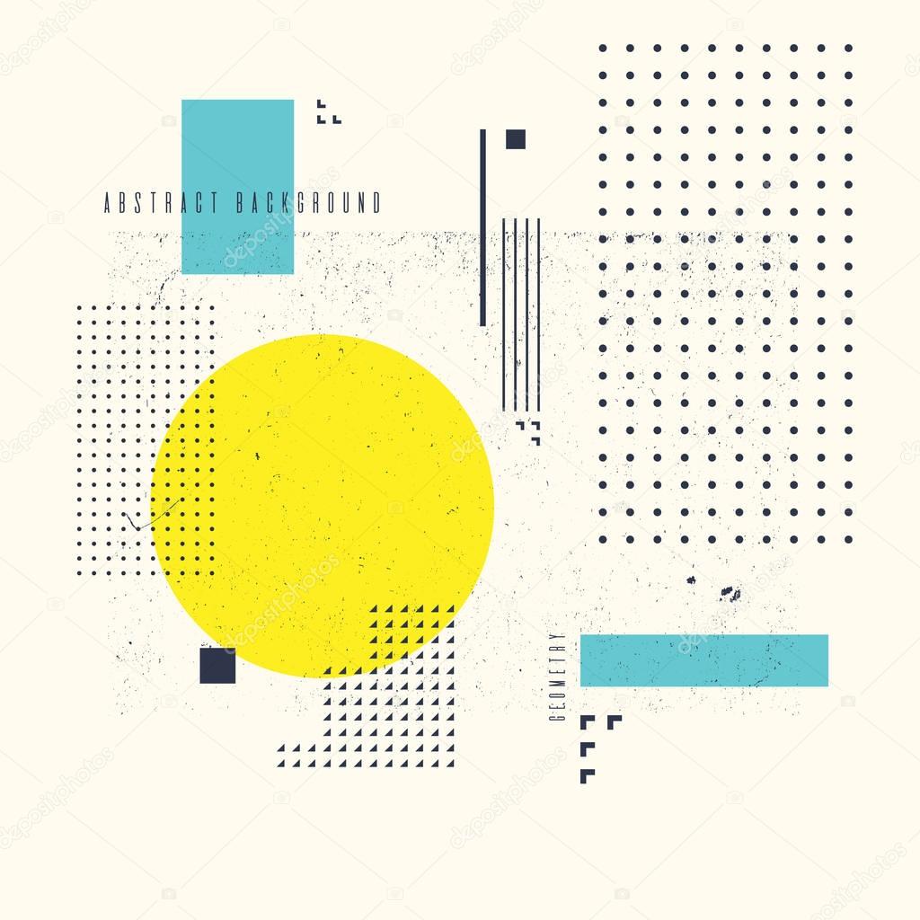 Modern abstract art geometric background with flat, minimalistic style. Vector poster