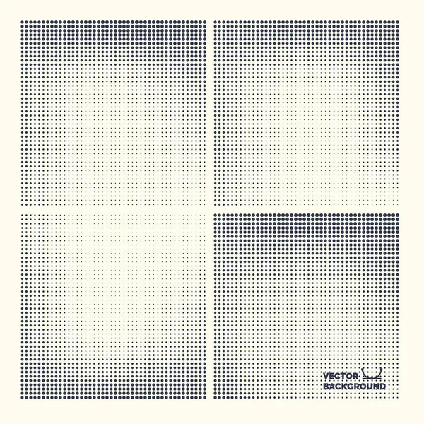 Abstract vector halftone achtergrond instellen. Zwart-wit textuur. — Stockvector