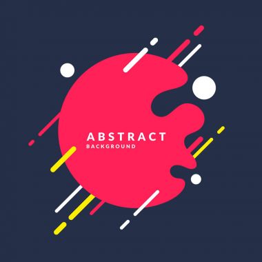 Arka plan bir sıçrama, çizgileri ve yuvarlak düz minimalist tarzda. Parlak vektör çizim