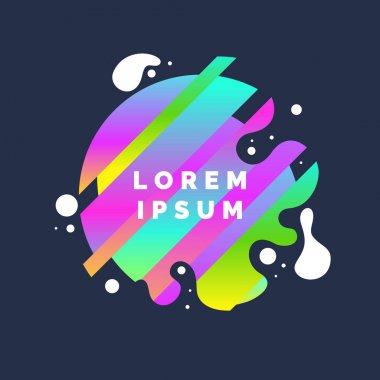 Arka plan sıçramalarına, satırları ile soyut ve düz minimalist tarzda yuvarlak. Parlak vektör çizim