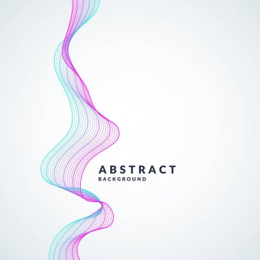 Vector abstract background with a colored dynamic waves, line and particles. Illustration in minimalistic style clipart