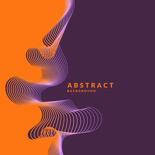 Abstract background with dynamic linear waves. Vector illustration in flat style — Stock Vector