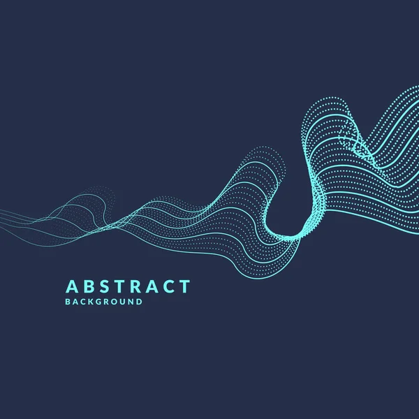 Fundal abstract vectorial cu unde dinamice colorate, linie și particule. Ilustrație în stil minimalist — Vector de stoc