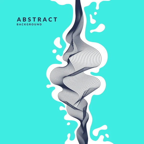 Fondo abstracto con ondas lineales dinámicas y salpicaduras. Ilustración vectorial en estilo minimalista — Vector de stock